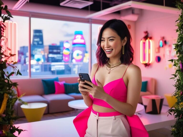 Default A Social Media Influencer Standing In A Trendy Minimal 2